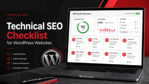 Technical SEO checklist dashboard for WordPress website audit and optimization.